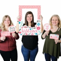 Big Dot of Happiness She's a Wild One - 1st Birthday Party Photo Booth Picture Frame & Props