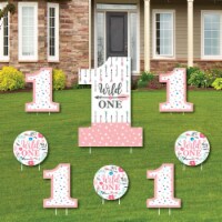 Big Dot of Happiness She's a Wild One - Lawn Decor Boho Floral 1st Birthday Yard Signs 8 Ct