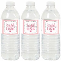 Big Dot of Happiness She's a Wild One - Boho Floral 1st Birthday Water Bottle Labels 20 Ct