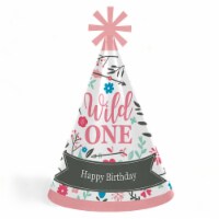 Big Dot of Happiness She's a Wild One Cone Happy 1st Birthday Party Hats 8 Ct (Standard Size)