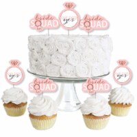 Big Dot of Happiness Bride Squad Dessert Cupcake Toppers Rose Gold Clear Treat Picks 24 Ct