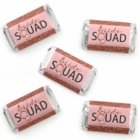 Big Dot of Happiness Bride Squad Mini Candy Bar Wrapper Stickers Rose Gold Party Favors 40 Ct