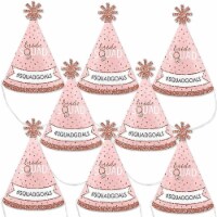 Big Dot of Happiness Bride Squad - Mini Cone Rose Gold Bachelorette Small Party Hats - 8 Ct