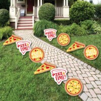 Big Dot of Happiness Pizza Party Time - Lawn Decor - Outdoor Party Yard Decor - 10 Pc