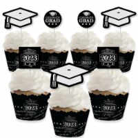 Big Dot of Happiness Graduation Cheers Decor 2023 Cupcake Wrappers & Treat Picks Kit 24 Ct