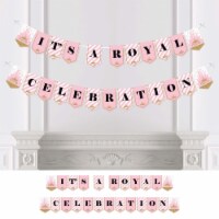 Big Dot of Happiness Little Princess Crown Bunting Banner Party Decor Its a Royal Celebration