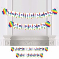 Big Dot of Happiness Love is Love Gay Pride LGBTQ Bunting Banner Decor Love is Love Be Proud