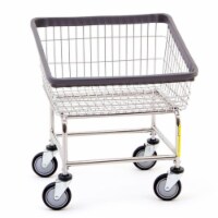 R&B Wire Products 100T Front Loading Wire Frame Metal Laundry Cart - Chrome