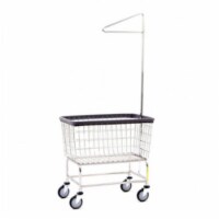 R&B Wire Products 200F91 Capacity Laundry Cart with Single Pole Rack - Large