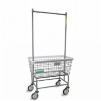 R&B Wire Products 200F56-ANTI Antimicrobial Large Capacity Laundry Cart with Double Pole Rack