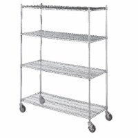 R&B Wire LC186072 18 in. x 60 in. x 72 in. Linen Cart with Four Wire Shelves