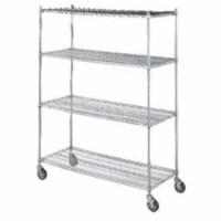 R&B Wire LC243672 24 in. x 36 in. x 72 in. Linen Cart with Four Wire Shelves