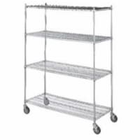R&B Wire LC246072 24 in. x 60 in. x 72 in. Linen Cart with Four Wire Shelves