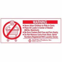 R &amp; B Wire 902 Metal Laundry Cart Basket Warning Sign