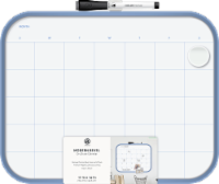 U Brands Modern Bevel Blue Frame Dry Erase Calendar Perspective: Main