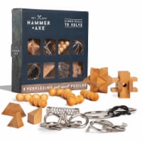 Hammer + Axe Wood and Metal Brain Teaser Puzzle Set Perspective: Main