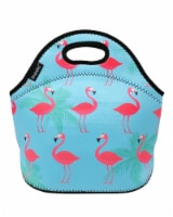 Wrapables Insulated Neoprene Lunch Bag, Flamingoes
