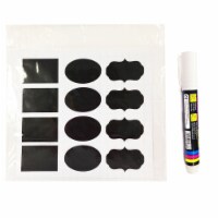 Wrapables Set of 36 Chalkboard Label Stickers w/ Chalk Pen 3.5  x 2.5  Oval, Rec & Frame