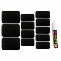 Wrapables Set of 32 Chalkboard Labels in Various Sizes w/ Chalk Pen, Rectangle