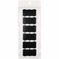 Wrapables Set of 60 Chalkboard Label Stickers, 2  x 1  Fancy Rectangle