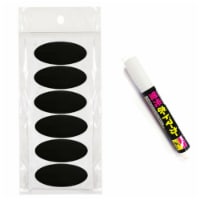 Wrapables Set of 60 Oval Chalkboard Label Stickers (2.125  x 1 ) With Chalk Pen