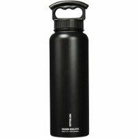 Fifty/Fifty Vacuum Insulated Stainless Steel Water Bottle & 3-Finger Grip Cap - Black