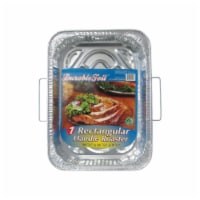 Home Plus 6392021 11.87 x 16.62 in. Durable Foil Roaster Pan with Handles - Silver- pack of 1