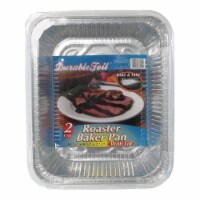 Home Plus 6392146 9.25 x 11.75 in. Durable Foil Roaster Pan with Lid - Silver- pack of 12