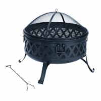 Living Accents 4699187 Steel Lattice Wood Fire Pit - 25.51 x 35.47 x 35.47 in.