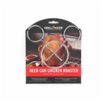 Grill Mark 8084090 6 x 6 in. Silver Steel Beer Can Poultry Roaster