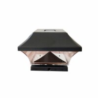 Living Accents 3908423 Black Solar Powered LED Post Cap Light, Pack of 2