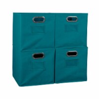 Niche Cubo Set Of 4 Foldable Fabric Storage Bins- Teal