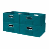 Niche Cubo Set of 4 Half-Size Foldable Fabric Storage Bins- Teal