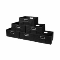 Niche Cubo Set Of 6 Half-Size Foldable Fabric Storage Bins- Black