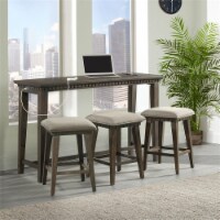 Picket House Furnishings Steele Multipurpose Bar Table Set in Brown