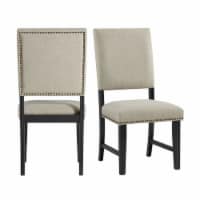 Picket House Furnishings Mara Upholstered Side Chair Set in Beige