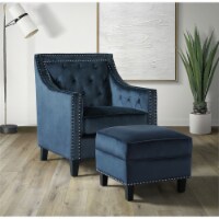 Picket House Furnishings Teagan Ottoman in Navy