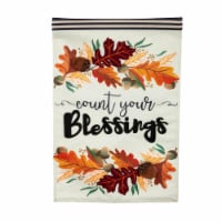 Home & Garden Count Your Blessings Garde Flag Thanksgiving Fall Leaves Burlap 14B9931