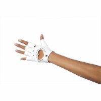 Roma Costume 14-Gl101-Wht-O-S Glove With Cut-Out Heart And Stones- One Size - Costume