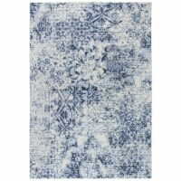 Alora Decor Swagger 5'3 x7'6  Distress Patch work Ivory/Blue/Dk Blue Area Rug