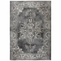 Alora Decor Swagger 3'3  x 5'3  Distress Gray/Black Power-Loomed Area Rug