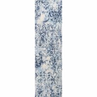 Alora Decor Swagger 2'3  x 7'7  Distress Patchwork Ivory/Blue/Dk Blue Area Rug
