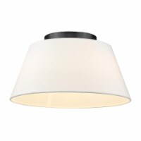 Golden Lighting 3189-FM BLK-MWS Penn Flush Mount, Modern White Shade - Matte Black