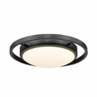 Golden Lighting 9130-FM14 BLK-OP Astra Flush Mount, Opal Glass - Matte Black