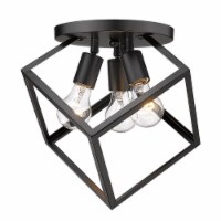 Golden Lighting 2086-3SF BLK 3 Light Cassio Semi-Flush, Matte Black