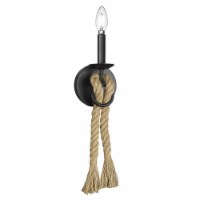 Golden Lighting 1083-1W BLK 1 Light Marissa Wall Sconce, Matte Black