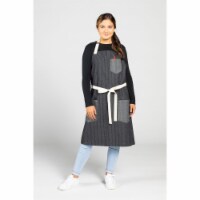 Uncommon Threads 3104-75W4 34 x 36 in. Rebel Bib Apron with Natural Webbing, Gray - Pinstripe