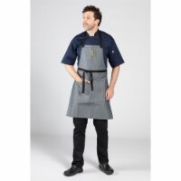 Uncommon Threads 3128-D4W1 34 x 23 in. Surge Bib Apron with Black Webbing, Gray - Triple - De