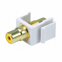Monoprice A/V Wallplate, RCA, Ylw Center, Wht  6549