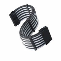 SST-PP07E-MBBW,  24pin black-white sleeve extension cable, 18AWG, black cable comb x 4